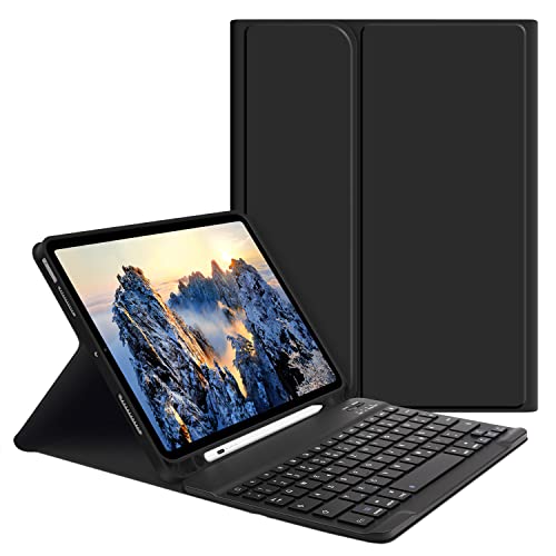 GOOJODOQ Tastatur Hülle Für iPad Air 5 2022 / iPad Air 4 2020 10.9 Zoll, Magnetisch Abnehmbarer Tastatur mit Deutsches QWERTZ Layout, Schwarz von GOOJODOQ