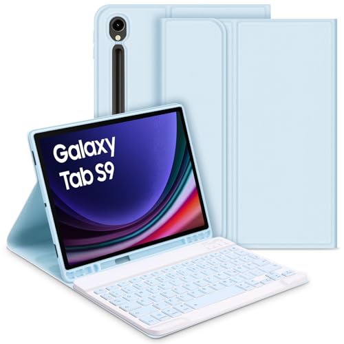 GOOJODOQ für Samsung Galaxy Tab S9 2023 Tastatur Hülle, QWERTZ Abnehmbare Tastatur mit Schutzhülle für Neu Galaxy Tab S9 11 Zoll 2023 (SM-X710/SM-X716B/SM-X718U), Blau von GOOJODOQ