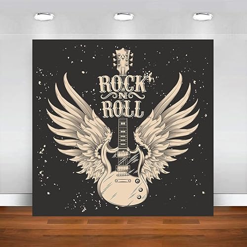 Rock n Roll Musik Mottoparty Gitarre Gitarre Wand Poster Banner Geburtstag Dekoration Fotografie Vintage 300x200cm von GOOOOODS