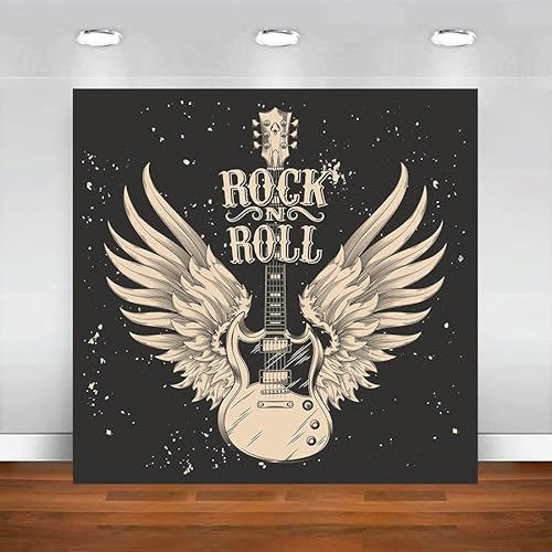 Rock n Roll Musik Mottoparty Gitarre Gitarre Wand Poster Banner Geburtstag Dekoration Fotografie Vintage 300x200cm von GOOOOODS