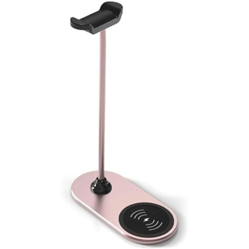 GOOPEEG Kopfhörer Ständer Schreibtisch Zubehör Headset-Halter, Schnellladegerät, Kopfhörerständer, Universeller Headset-Aufhänger, Desktop-Kopfhörerständer Gaming Headsets(Pink) von GOOPEEG