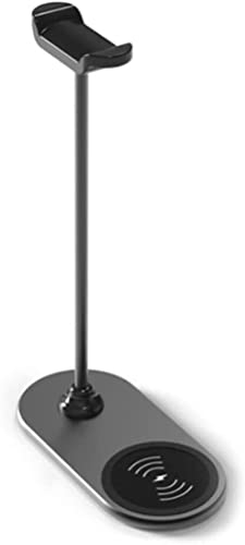 GOOPEEG Kopfhörer Ständer Schreibtisch Zubehör Kratzfester Headset-Ständer 15 W Schnellladestation Kopfhörer-Display-Rack Kopfhörer-Aufhänger Desktop-Regal Gaming Headsets(Black) von GOOPEEG