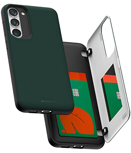 GOOSPERY Galaxy S23 Plus Wallet Case mit Kartenhalter, Schutzhülle Dual Layer Bumper Handyhülle, Grün von GOOSPERY