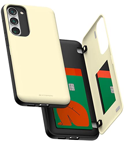 GOOSPERY Galaxy S23 Plus Wallet Case mit Kartenhalter, Schutzhülle Dual Layer Bumper Handyhülle, Weiß von GOOSPERY