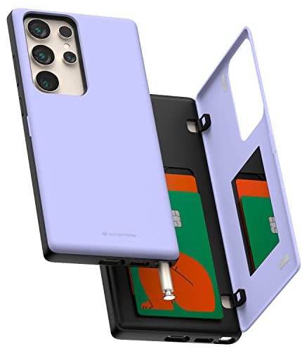 GOOSPERY Galaxy S23 Ultra Wallet Case mit Kartenhalter, Schutzhülle Dual Layer Bumper Handyhülle, Lila von GOOSPERY