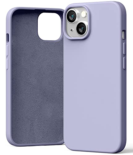 GOOSPERY Liquid Silicone Case Compatible with iPhone 14 (6.1 inch), Silky-Soft Touch Full Body Protection Shockproof Cover Case with Soft Microfiber Lining - Lavender Gray von GOOSPERY