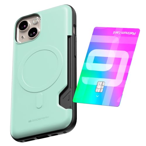 GOOSPERY Mag Bumper kompatibel mit iPhone 13, kompatibel mit Magsafe, Kartenhalter, Brieftasche, Schutzhülle, doppellagig, stabile Handy-Rückseite, Blaugrün GOOSPERY Mag Bumper kompatibel mit iPhone 13, kompatibel mit Magsafe, Kartenhalter, Brieftasche, Schutzhülle, doppellagig, stabile Handy-Rückseite, Blaugrün von GOOSPERY