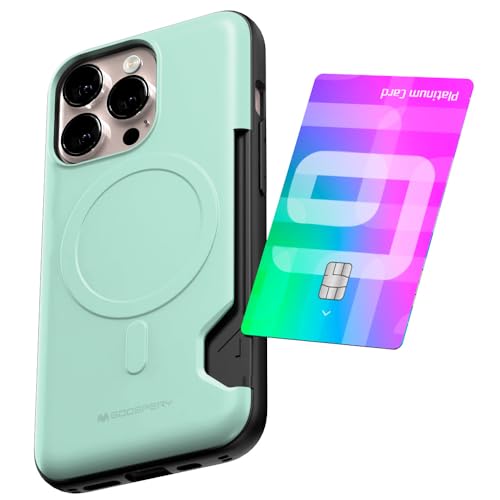 GOOSPERY Mag Bumper kompatibel mit iPhone 13 Pro, kompatibel mit Magsafe, Kartenhalter, Brieftasche, schützend, doppellagig, stabile Handy-Rückseite, Blaugrün GOOSPERY Mag Bumper kompatibel mit iPhone 13 Pro, kompatibel mit Magsafe, Kartenhalter, Brieftasche, schützend, doppellagig, stabile Handy-Rückseite, Blaugrün von GOOSPERY