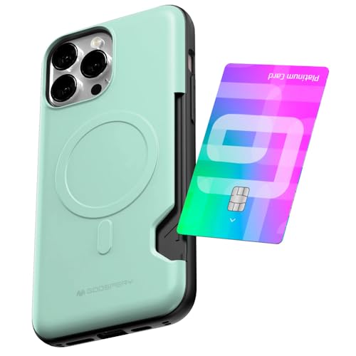GOOSPERY Mag Bumper kompatibel mit iPhone 13 Pro Max, kompatibel mit Magsafe, Kartenhalter, Brieftasche, schützend, doppellagig, stabile Handy-Rückseite, Blaugrün GOOSPERY Mag Bumper kompatibel mit iPhone 13 Pro Max, kompatibel mit Magsafe, Kartenhalter, Brieftasche, schützend, doppellagig, stabile Handy-Rückseite, Blaugrün von GOOSPERY