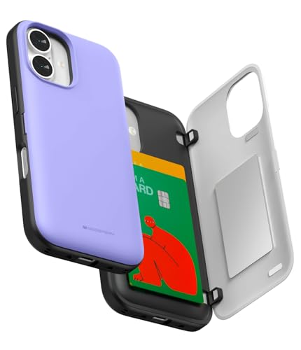 GOOSPERY Magnetische Türstoßstange, kompatibel mit iPhone 16, Kartenhalter, Brieftasche, einfacher Magnet, automatisches Schließen, doppellagig, stabile Handy-Rückseite, Violett GOOSPERY Magnetische Türstoßstange, kompatibel mit iPhone 16, Kartenhalter, Brieftasche, einfacher Magnet, automatisches Schließen, doppellagig, stabile Handy-Rückseite, Violett von GOOSPERY