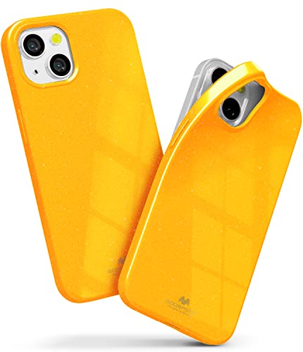 GOOSPERY Pearl Jelly Kompatibel mit iPhone 13 Mini Hülle, Lebendige Farbe mit leichtem Schimmer Juwel-Effekte Glitzer funkelt Glanz-Look Schlanke, dünne TPU-Gummi-Rückseite Handyhülle (Gelb) von GOOSPERY