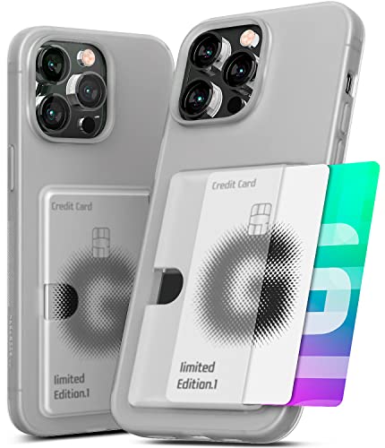 GOOSPERY Rail 2 Kartenhülle kompatibel mit iPhone 14 Pro Max Hülle mit [Zwei Kartenfächern] [Leichter + weicher Schutz] benutzerfreundlicher Kreditkartenhalter – matt transparent von GOOSPERY
