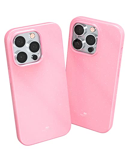 Goospery Pearl Jelly Designed for iPhone 14 Pro, Vivid Color with Light Shimmer Jewel Effects Glitter Sparkles Shine Look Slim Thin TPU Rubber Back Cover - Pink von GOOSPERY
