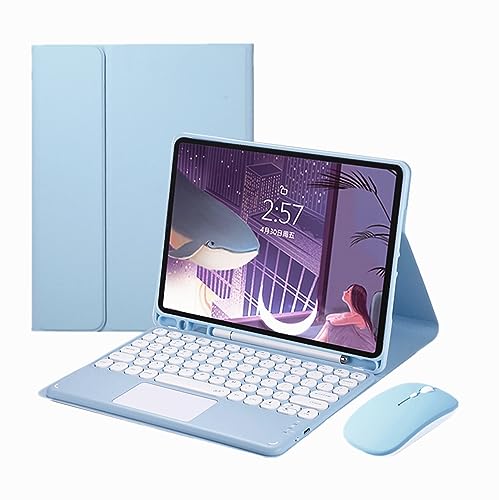 GOOVEN Galaxy Tab A9+ A9 Plus 27,9 cm (11 Zoll) 2023 SM-X210/X215/X216 Tastaturabdeckung mit Touchpad, niedliche runde Taste, schlanke, magnetische, abnehmbare BT-Tastatur, Blau von GOOVEN