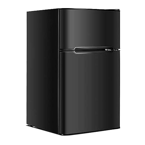 GOPLUS Kühlschrank mit Gefrierfach - Kühl Gefrierkombination / 90L Gesamtnutzinhalt, 27L Gefrierteil/Thermostat einstellbar/LED Innenbeleuchtung/Türanschlag wechselbar (Schwarz) von GOPLUS