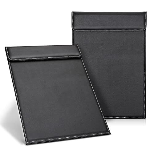 GORESE Klemmbrett A4 Leder Schreibbrett A4 Klemmbrettmappe Clipboard Speisekarte mit Magnetisches Clip für Konferenzmappe Büro Klassenzimmer Restaurant Bar Café(2er Pack) von GORESE