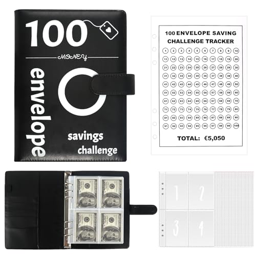100 Envelope Saving Challenge 100 Briefumschläge Challenge Binder 100 Envelope Challenge Binder Haushaltsbuch Budget Planner A5 Schwarz 100 Envelope Saving Challenge 100 Briefumschläge Challenge Binder 100 Envelope Challenge Binder Haushaltsbuch Budget Planner A5 Schwarz von GOSHIES