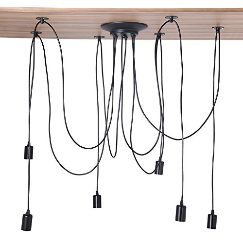 Deckenlampe Spinnen mit 6 Armen Sockel E27 Kabel Länge 2 m DIY Lampe Hängeleuchte Industrial Spinne AC 85-265 V Deckenlampe Spinnen mit 6 Armen Sockel E27 Kabel Länge 2 m DIY Lampe Hängeleuchte Industrial Spinne AC 85-265 V von GOTOTOP