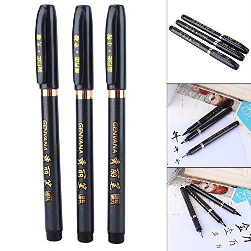 GOTOTOP 3 Kalligraphiestifte Set Pinsel Stift Chinesischer Kalligraphie Stift Pinselstift Set von GOTOTOP