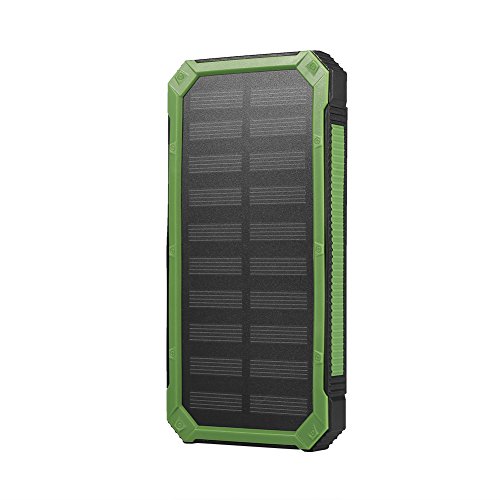GOTOTOP Solar-Powerbank, tragbares externes Akku-Ladegerät, Dual-USB-LED-Taschenlampen-Ausgang. von GOTOTOP