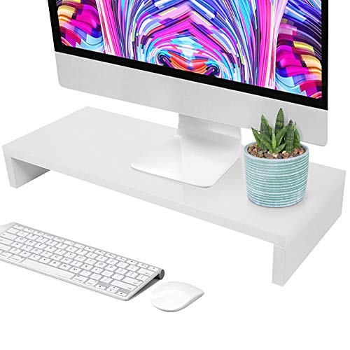 GOTOTOP Weiß Monitor Ständer, Laptop-Druckerständer Monitor Schreibtischaufsatz PC Bildschirm Ständer Bildschirmerhöhung Halterung Holz für Notebook, 50 x 20 x 7,7 cm (violett) von GOTOTOP