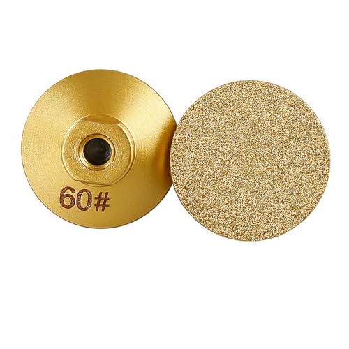 2 Zoll 50 mm gelöteter Flachschleifkopf Schleifpolierstein Marmor Quarz Granit Kopfsteinpflaster Schleifen Scharf und effizient (M10, 60#) von GOUDE