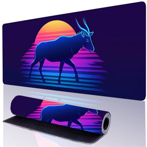 Lila Mousepad XXL 90x30cm, Mauspad Tier Wasserdicht Rutschfeste Gummibasis, Mauspad Groß Verbessert Präzision und Geschwindigkeit, Desk Mat mit Genähten Kanten für Gaming und Büro, Geschenke XO-E von GOUFEENG
