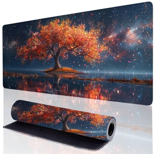 Mauspad Schwarz Gaming Mousepad XXL 60 x 40 cm, Wasserdicht Schreibtischunterlage Baum, Verbessert Präzision und Geschwindigkeit, Genähten Kanten Desk Mat für PC Zubehör Gaming Schreibtisch Deko EP-0 Mauspad Schwarz Gaming Mousepad XXL 60 x 40 cm, Wasserdicht Schreibtischunterlage Baum, Verbessert Präzision und Geschwindigkeit, Genähten Kanten Desk Mat für PC Zubehör Gaming Schreibtisch Deko EP-0 von GOUFEENG