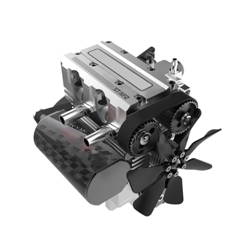 GOUX Verbrennungsmotor Bausatz, Motor Bausatz 2 Zylinder Viertaktmotor Bausatz Metall Auto Motor Modellbau, 7.0CC Luftgekühlte Nitromotor（Zündung und Kraftstofftank nicht enthalten） von GOUX