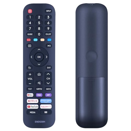 GOUYESHO EN2G30H Ersatz Fernbedienung Kompatibel für Hisense VIDAA Smart TV 43A7500F HE55A6109FUWTS mit Netflix, Prime Video, YouTube und Rakuten TV Tasten von GOUYESHO