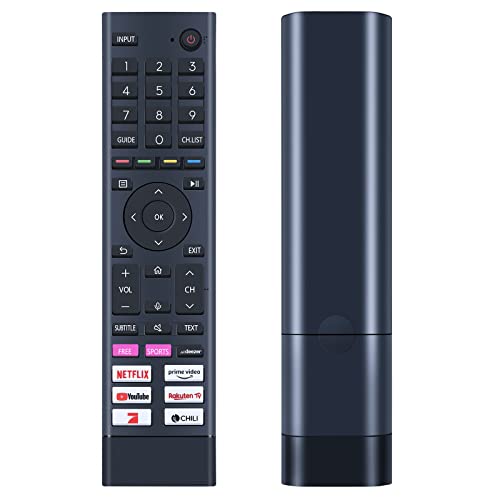 GOUYESHO ERF3I80H Sprachfernbedienung, Ersatz für Hisense QLED 4K TV 43E7HQ ERF3I80H ERF3I80H0012 ERF3I80H-0012 43A67H 43A6FG 55A6FG 58A6GG 70A6FG 75A6GG Voice Fernbedienung von GOUYESHO