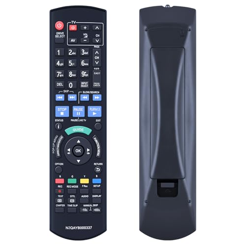 GOUYESHO N2QAYB000337 Ersatz Fernbedienung Passend für Panasonic DVD Blu Ray Disc Recorders DMR-BS750 DMR-BS850 DMR-BS750EB DMR-BS850EB DMRBS750EB DMRBS850EB von GOUYESHO