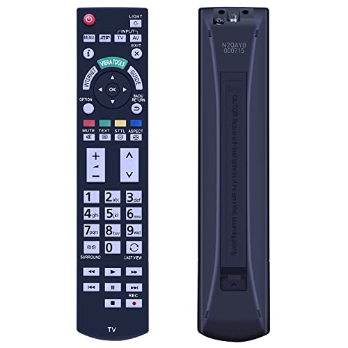 GOUYESHO Neu N2QAYB000715 Ersatz Fernbedienung Passend für Panasonic Viera TV Kompatibel mit TX-L42DT50B TX-L42ET50E TX-L42ET50Y TX-L42WT50T TX-L47DT50 TX-L55DT50Y TX-L55WT50B TX-P50ST50Y TX-P65STW50 von GOUYESHO