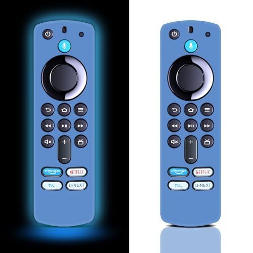 Silikon Schutzhülle für Stick TV Fernbedienung Glow in The Dark, Remote Cover für Stick TV 4K Max 3. Gen Fernbedienung (Leuchtendes Marineblau) -【 2 Pack】 von GOUYESHO