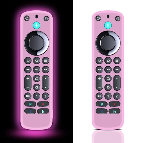 Silikon Schutzhülle für TV Stick Fernbedienung Glow in The Dark, Remote Cover für Smart TV Pro Fernbedienung (Leuchtendes Pink) -【 2 Pack】 von GOUYESHO