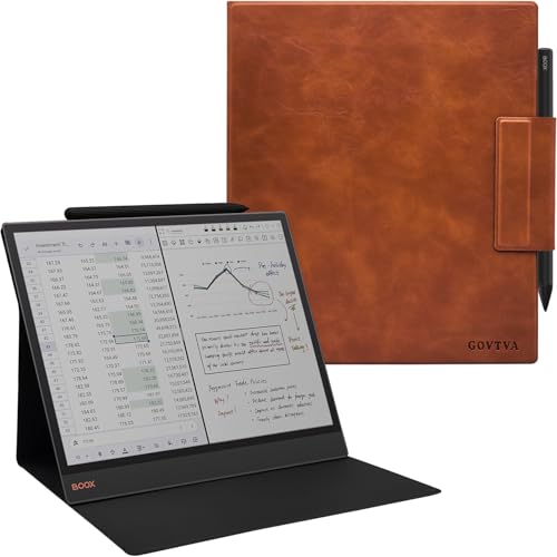 GOVTVA Magnetische Schutzhülle mit Standfunktion für Onyx Boox Tab X C 13.3 Color/Boox Note Max 13.3 (2025/2024), ultradünn, leicht, Leder, mit magnetischer Stiftschnalle, automatischer Schlaf von GOVTVA