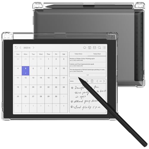GOVTVA Transparente Schutzhülle für Onyx Boox Tab Mini C / Tab 8 / Tab 8C mit 7,8 Zoll (19,8 cm), Premium-Silikonhülle mit dicken Ecken und Stifthalter, ultradünn und transparent (transparenter von GOVTVA