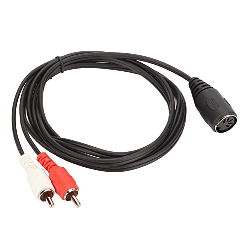 Adapterkabel 5 Pin DIN Buchse auf 2 Cinch-Stecker, Starke Buchse Adapter 5 Pin DIN auf Kabel 4,9 Fuß für CD VCR DVD von GOWENIC