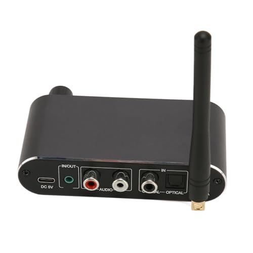 Bluetooth 5.1 Sound-Empfänger-Sender, Kabelloser Sound-Adapter, Perfekte Synchronisierung, Multifunktionaler Glasfaser-Koaxial-HiFi-Sound-Adapter für TV, Computer, von GOWENIC