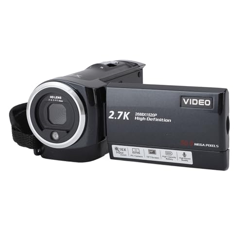 GOWENIC 2,7K-Camcorder, Professionelle HD 50MP-Digitalvideokamera mit 2,8-Zoll-Bildschirm, 16-fachem Digitalzoom, Webcam-Funktion, Vlogging-Kamera für Outdoor-Reiseaufnahmen von GOWENIC