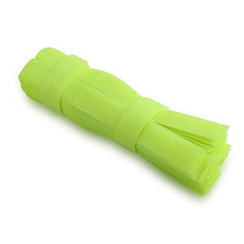 GOWENIC 50 Stück Wiederverwendbare Kabelbinder, Wetterfestes Nylon, Organisiert TV, DVD und PC Kabel, Toller Helfer für Zuhause und Büro (Gelbgrün) von GOWENIC