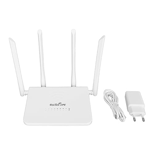 5M 4G LTE Mobiler WLAN-Router, 300 Mbit/s Kabelloser WLAN-Hotspot mit SIM-Karte, 4 5-dBi-Antennen, USB-Typ-C-Anschluss, 200 Meter Reichweite, 10 Bis 20 Geräte Anschließbarer von GOWENIC