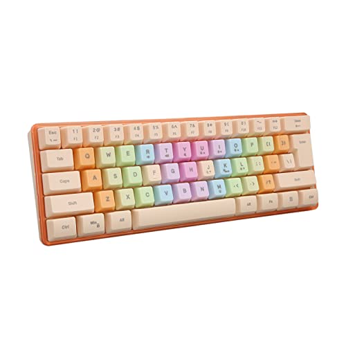 GOWENIC 60% Mechanische Tastatur mit Kabel, RGB Hintergrundbeleuchtung, Bunte Tastenkappen, Abnehmbare Aufbewahrung, USB Kabel, Stabile Übertragung, Filmschaft, Kompaktes Design von GOWENIC