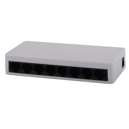 GOWENIC 8-Port-Ethernet-Switch, 100-Mbit/s-Geschwindigkeits-Netzwerk-Switch-Hub-Ethernet-Splitter, Schaltkreisschutz, ABS-Gehäuse und Lüfterloses Design, Multi-Szenario-Anwendung von GOWENIC