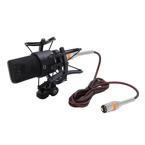 GOWENIC Kondensatormikrofon, Stabiles Signal 3 -Pin XLR -Schnittstelle Zink Legierung Studio XLR Mikrofon Zum Podcasting (Black) von GOWENIC