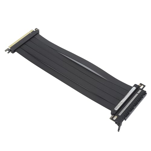 GOWENIC PCIE 4.0 X16-Riser-Kabel, Flexibles PCIE 4.0-Verlängerungskabel, 16-Fach Geschirmtes Hochgeschwindigkeits-GPU-Riser-Kabel, 180-Grad-EMI-geschirmtes PCIe-Verlängerungskabel (250mm) von GOWENIC