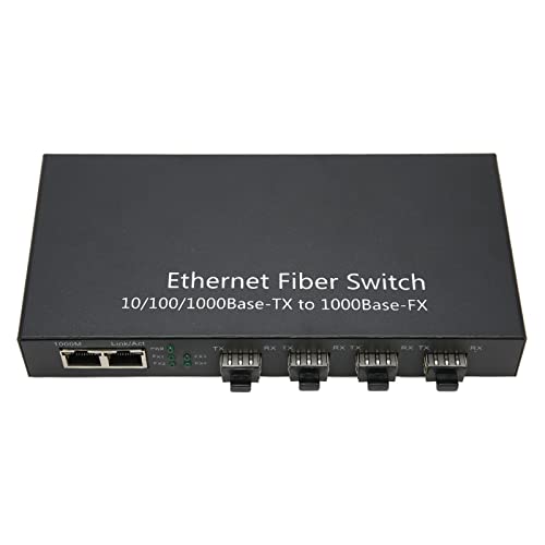 GOWENIC SFP Glasfaser Switch, Gigabit Ethernet Switch mit LED Anzeige, Reichweite Bis zu 120 Km, Ethernet Glasfaser Switch Unterstützt Mehrere Protokolle von GOWENIC