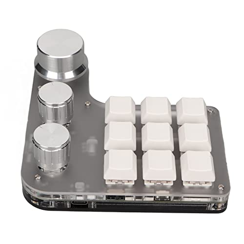 GOWENIC -Shortcut-Tastatur, 9 Tasten, 3 Knöpfe, Benutzerdefiniertes Kopieren, Einfügen, Shortcuts, mechanische Tastatur, RGB-Hintergrundbeleuchtung, Programmier-Makro-Tastatur von GOWENIC