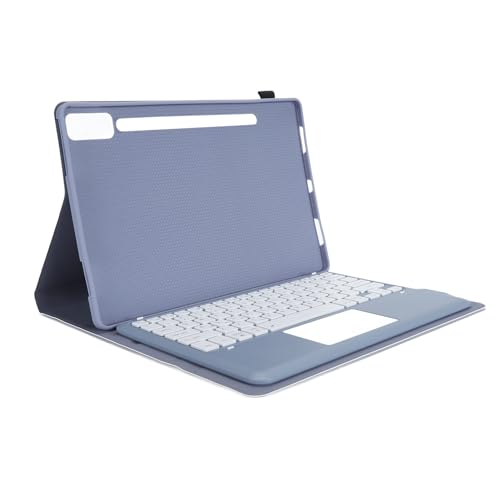 GOWENIC Tastaturhülle für Tab P12 12,7 Zoll, TPU-Ständerabdeckung mit Verstellbarem Winkel, Magnetisch Abnehmbare BT-verbundene Tastatur mit Touchpad-Stifthalter TB370FU TB371FC (Purple) von GOWENIC