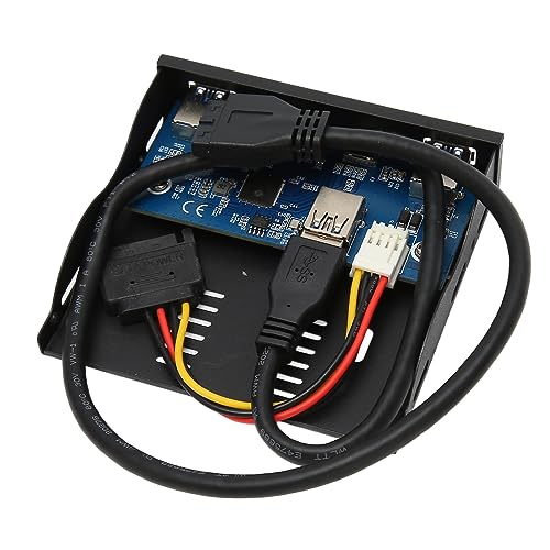 GOWENIC USB 3.2-Frontplatten-Hub, USB 3.2-Typ-C-Diskettenlaufwerksschacht-Panel, 6 Ports, 5 Gbit/s, Stabiles Hochgeschwindigkeits-Diskettenlaufwerks-Frontpanel für Desktop-Gehäuse, von GOWENIC